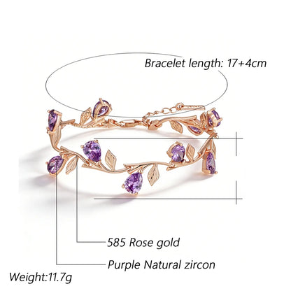Rose Gold Purple Petal Bracelet