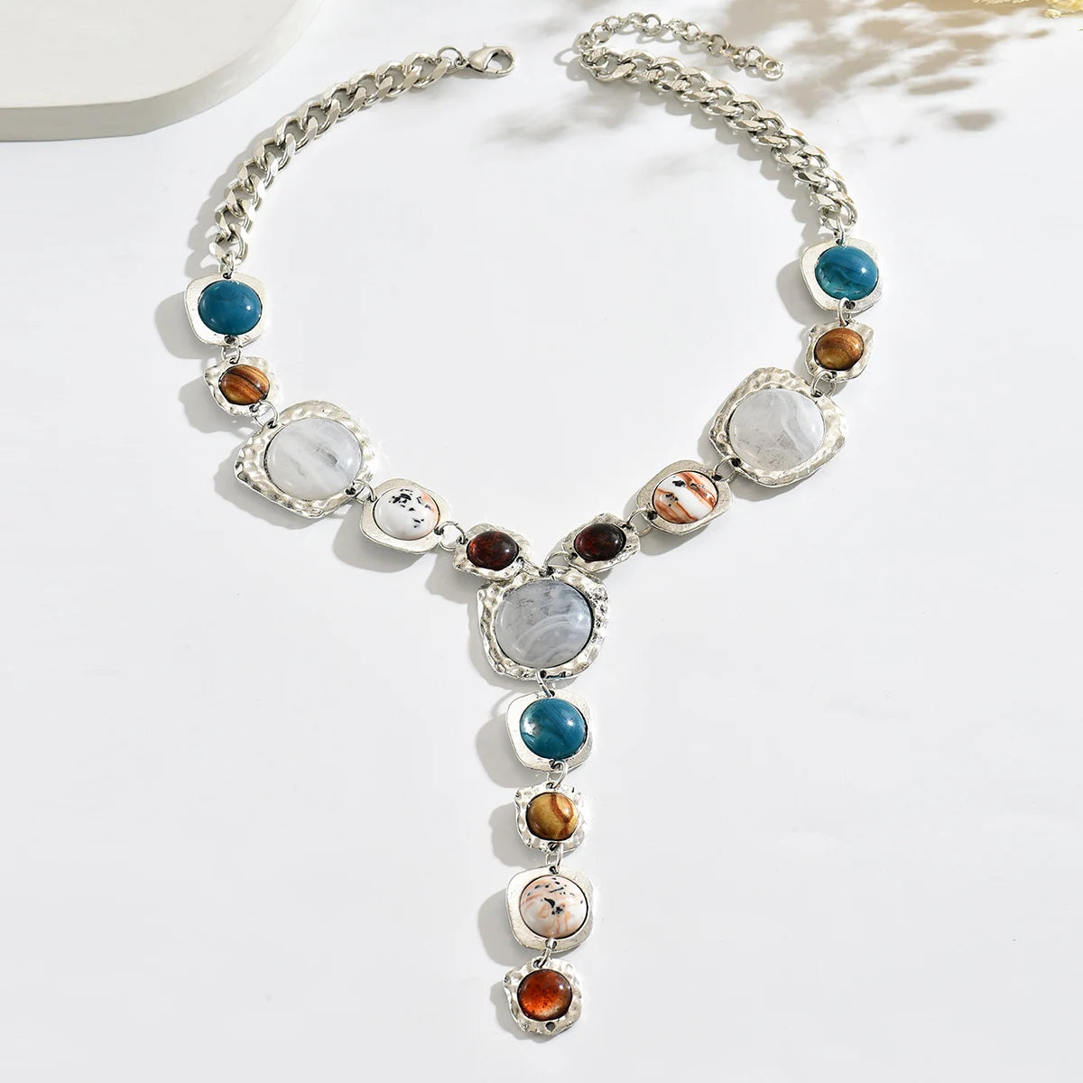 Sculptural Y-Link Pendant Necklace