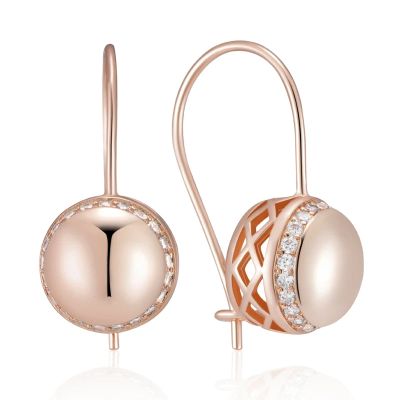 Sculptural Rose-Gold Drop Earrings