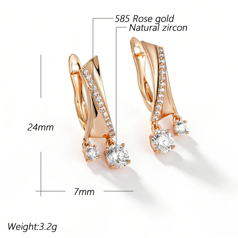Radiant Zircon Dangle Earrings