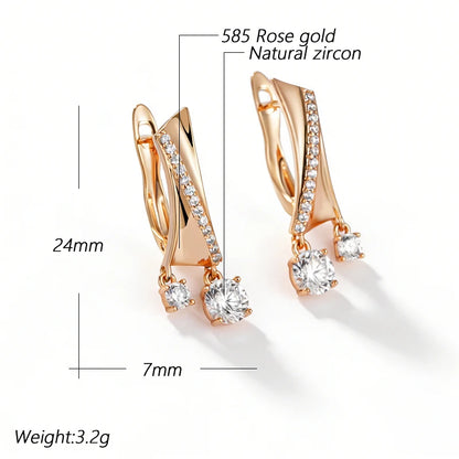 Radiant Zircon Dangle Earrings