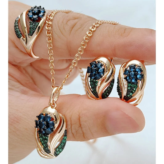 Sapphire Noir Vintage Jewelry Set