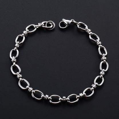 Sculptural Oval Link Bracelet