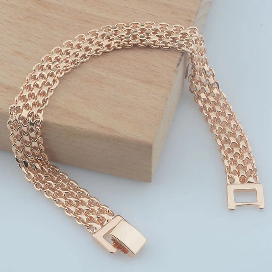 Rose Gold Woven Link Bracelet