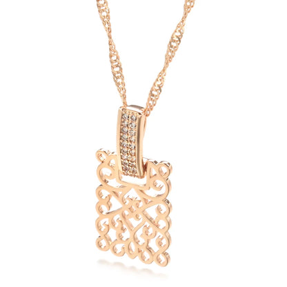 Vintage Square Long Pendant Necklace