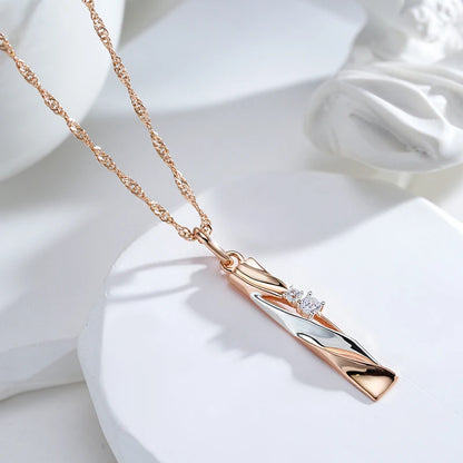 Two-Tone Geometric Pendant Necklace
