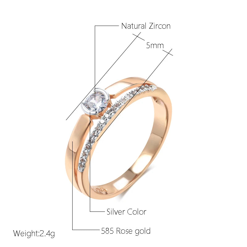 Slim Two-Tone Zircon Ring