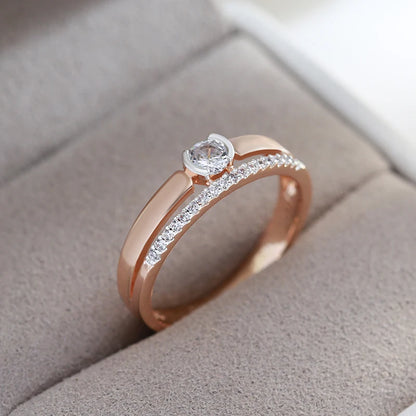 Slim Two-Tone Zircon Ring