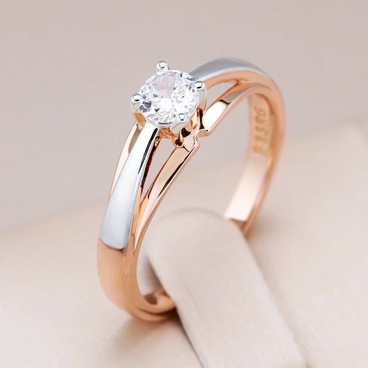 Slim Two-Tone Bridal Ring
