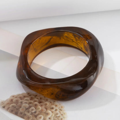 Sculptural Resin Wide Cuff Bangle