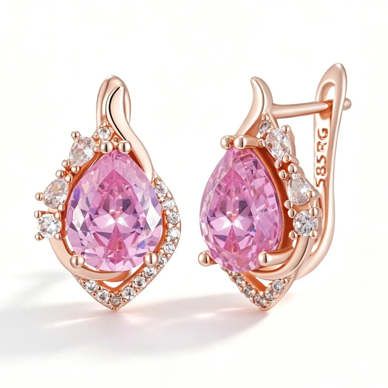 Blush Pink Zircon Earrings