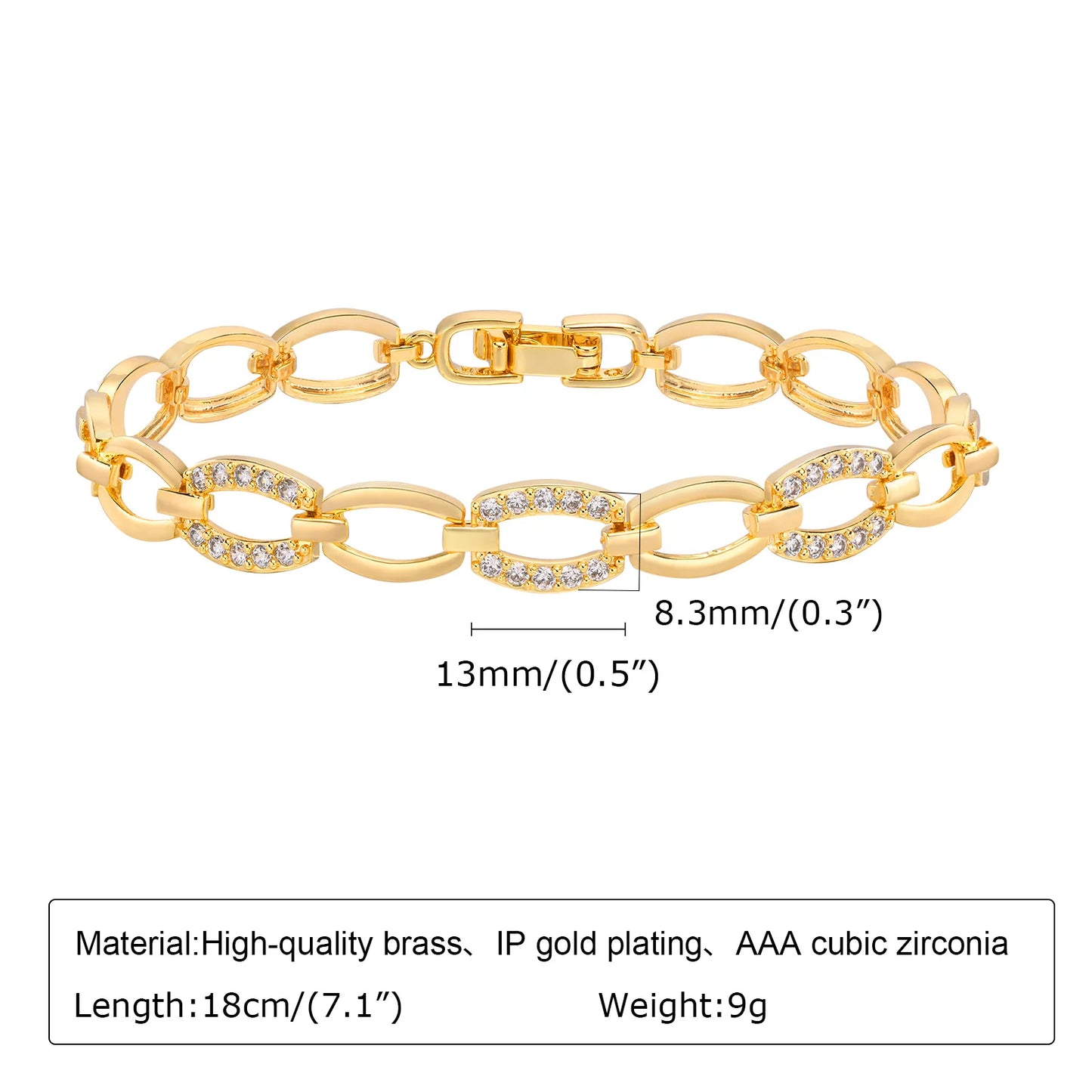Lumière Paperclip Crystal Bracelet