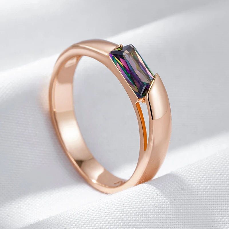 Aurora Square Zircon Ring
