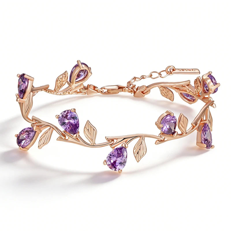 Rose Gold Purple Petal Bracelet