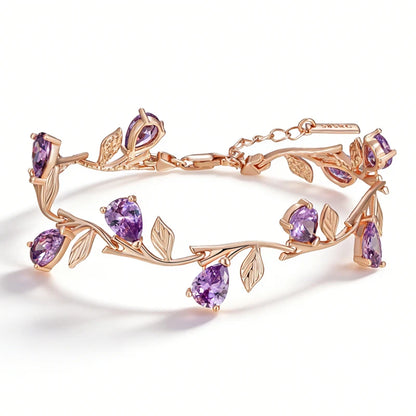 Rose Gold Purple Petal Bracelet