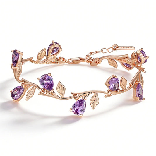Rose Gold Purple Petal Bracelet