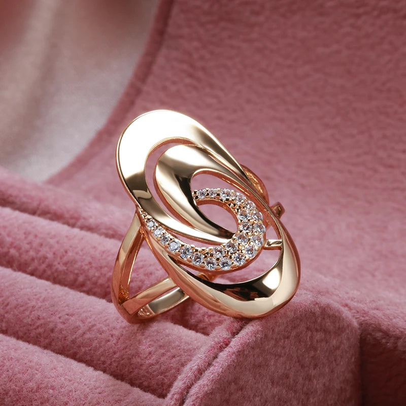 Minimalist Geometric Zircon Ring