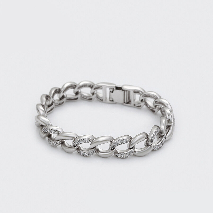 Platinum-Plated Designer Bracelet With Crystals for Woman | beautiquepoint.com
